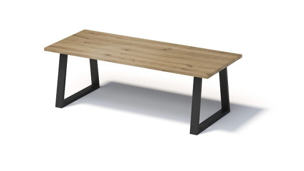 Bisley Fortis Table Regular, 2600 x 1000 mm, gerade Kante, geölte Oberfläche, T-Gestell, Oberfläche: natürlich / Gestellfarbe: schwarz, F2610TP333