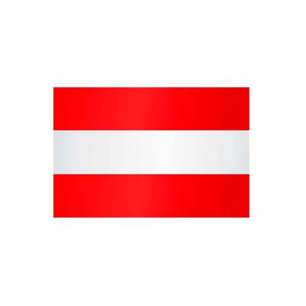 Stein HGS Länderflagge Österreich (ohne Wappen), 300 x 120 cm (Hochformat), mit Karabiner, FlagTop 110 g/m², für Fahnenmasten 7 m, mit Hohlsaum für Ø 4 cm Ausleger, 27360