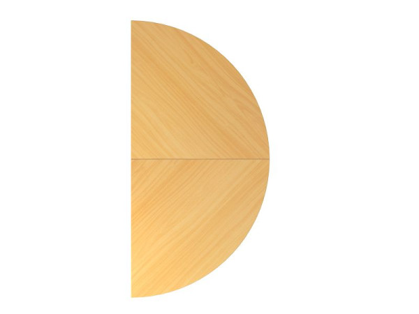 Hammerbacher Anbautisch 2xViertelkreis QA160, 160 x 80 cm, Platte: Buche, 25 mm dick, Ansatztisch mit Stützfuß in Graphit, Arbeitshöhe 68-76 cm, VQA160/6/G