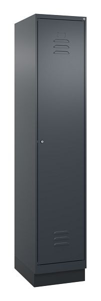 C+P Umkleidespind Classic PLUS mit Mitteltrennwand, Sockel, 1950x400x500mm, 7016/7016, Zylinderschloss, 080020-12F S10027