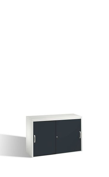 C+P Sideboard mit Schiebetüren Acurado, H720xB1000xT400mm, Farbe: Lichtgrau / Schwarzgrau, Bügelgriff, 2 OH, 5725-00 S10031
