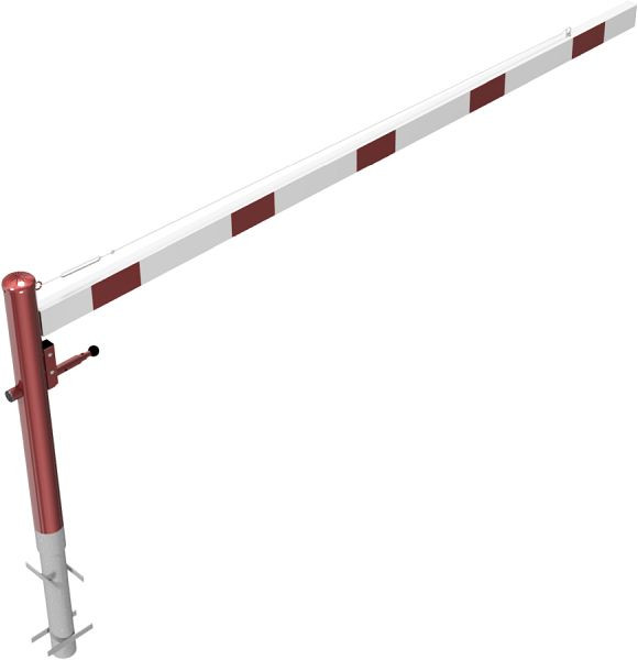 Schake Drehschranke mit Seilzugverstärkung, zum Einbetonieren, Schrankenbaumlänge: 3000 mm, für Vorhangschloss, 4113_30VB