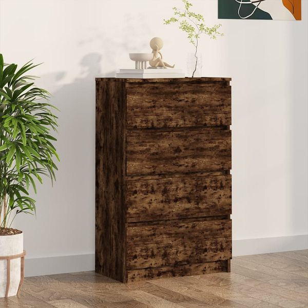 vidaXL Sideboard Räuchereiche 60x35x98,5 cm Holzwerkstoff, 815075