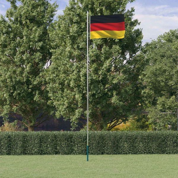 vidaXL Flagge Deutschlands mit Mast 6,23 m Aluminium, 3147090