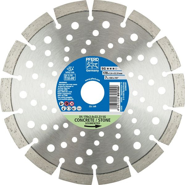 Pferd Diamant-Trennscheibe DS 178 x 2,6 x 22,23 SG, 68000043