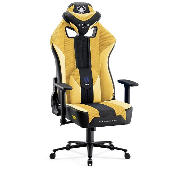 Diablo Chairs Gaming Stuhl Diablo X-Player 2.0 mit Stoffbezug King Size: Dark Sunflower, 1223