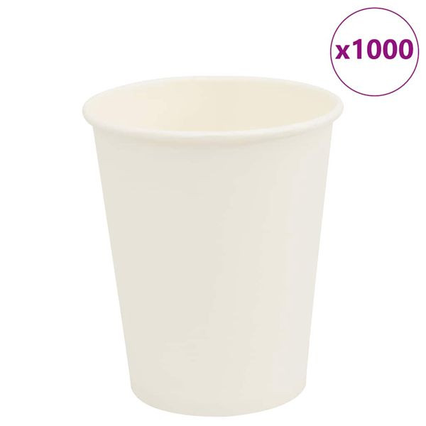 vidaXL Pappbecher 1000 Stk. 8oz 200ml Weiß, 4102791