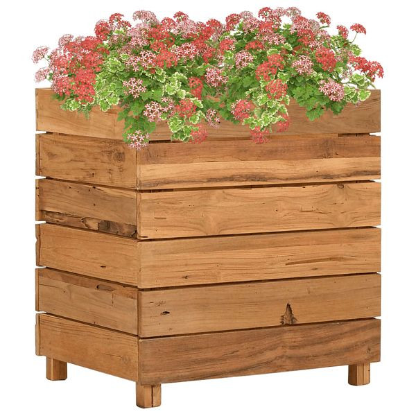 vidaXL Hochbeet 50x40x55 cm Teak Altholz und Stahl, 47424