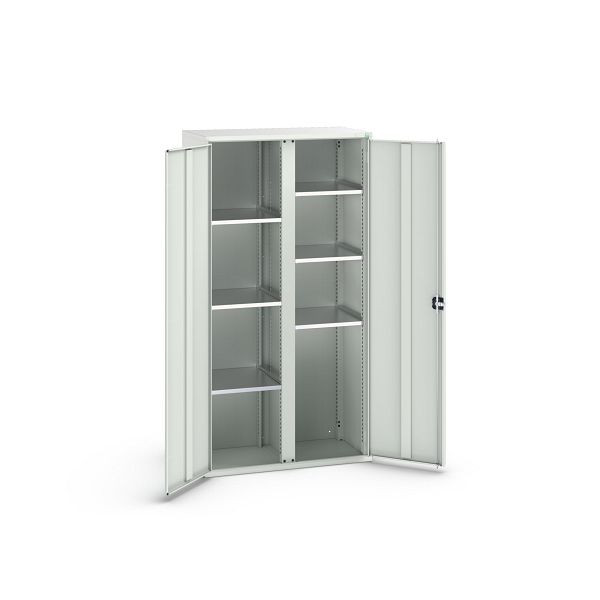 bott verso Flügeltürschrank, mit 6 Fachböden, BxTxH: 1050 x550 x 2000 mm, Lichtgrau / Lichtgrau, 16926580.16
