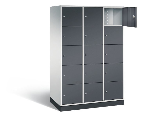 C+P XL-Schließfachschrank Intro, H1950xB1220xT590mm, Farbe: Lichtgrau / Schwarzgrau, 8570-303 S10030