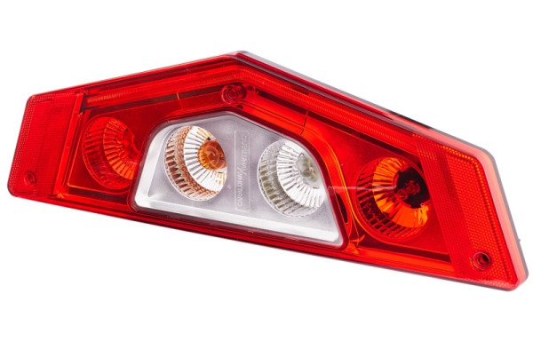 HELLA Heckleuchte, Caraluna X, Glühlampe, 12V, Einbau/geschraubt, Lichtscheibenfarbe: rot/glasklar, Stecker: AMP, links, 2VP 012 570-011