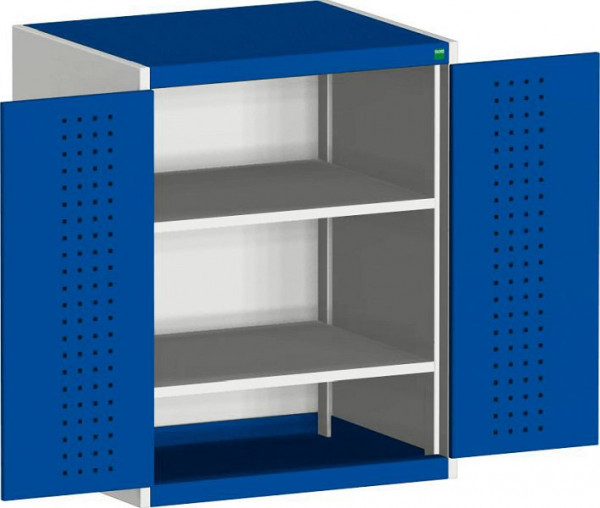 bott cubio Flügeltürschrank bestückt mit 2 Fachböden BxTxH: 650 x 650 x 1000 mm, RAL 7035/5010, 40019171.11V