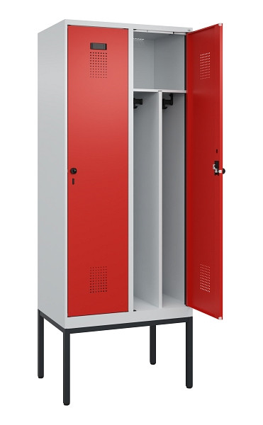 C+P Spind Evolo PLUS, Gestell, 2 Abteile, 2120x800x500mm, 7035/3020, Verschluss Drehriegel, 0490307-22F S10005