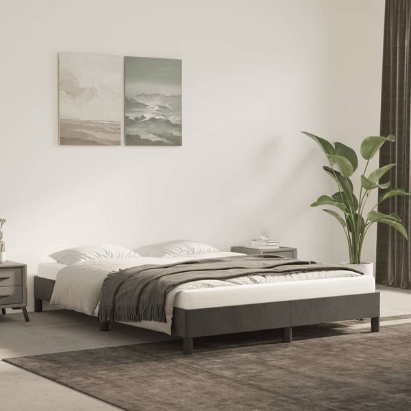 vidaXL Bettgestell Dunkelgrau 140x190 cm Samt, 346971, 8720287170204