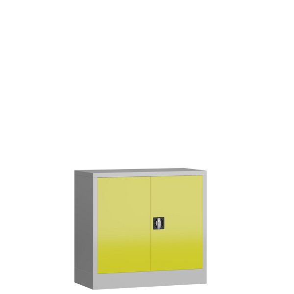 Lüllmann ClassiX Flügeltürenschrank, 750 x 800 x 380 mm, lichtgrau/zinkgelb, X-530306