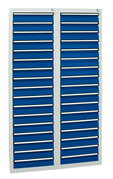 stumpf Schubladenschrank Serie STS 410, RAL 7035/5010, 34 Schubladen (34x100 mm), 7104174