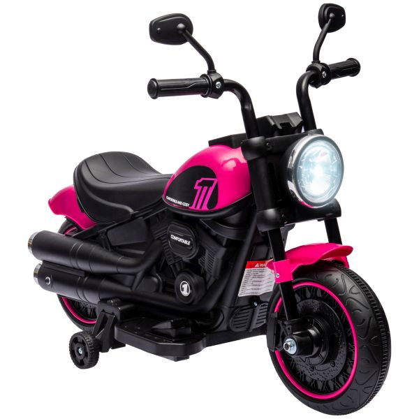 HOMCOM Kinder Elektro-Motorrad Kindermotorrad 6V Kinderfahrzeug für 1,5-3 Jahre, 370-283V90PK