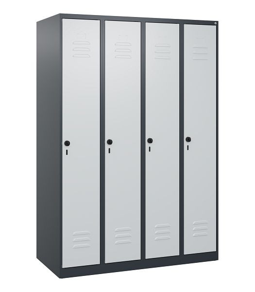 C+P Umkleidespind Classic PLUS, 4 Abteile, 1700x1200x500mm, 7016/7035, Drehriegel, 0800007-40 S10011