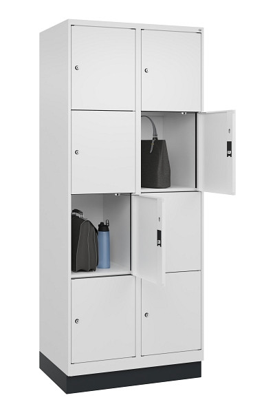 C+P Schließfachschrank Evolo PLUS, mit Sockel, 8 Fächer, 1950x800x500mm, 9016/90, 049020-224 S10020