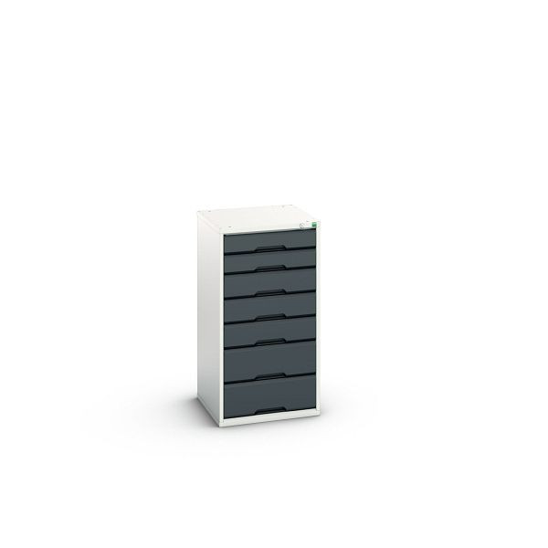bott verso Schubladenschrank, mit 7 Schubladen, BxTxH: 525 x 550 x 1000 mm, Lichtgrau / Anthrazitgrau, 16925049.19