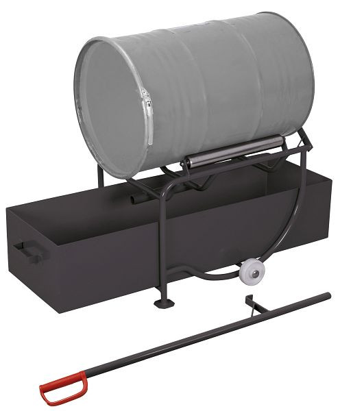 VARIOfit Fasskipper mit Auffangwanne 203 l Inhalt, Maße: 1.505 x 715 x 670 mm, RAL 7016 anthrazitgrau, zu-3203/AG