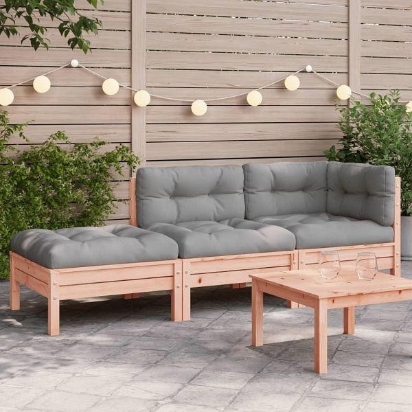 vidaXL Gartensofa mit Kissen und Hocker 2-Sitzer, 838175