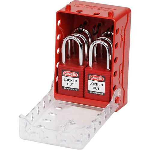 Brady Kompakter Verschlusskasten, inkl. 6 roten Keyed-Alike-Sicherheitsschlössern, 308028