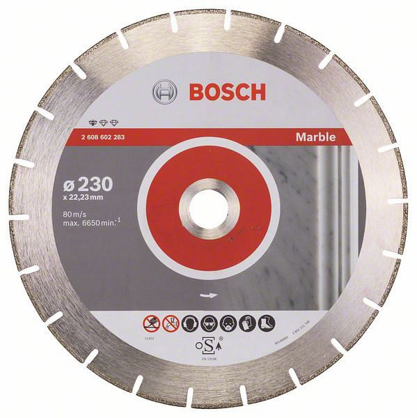 Bosch Diamanttrennscheibe Standard for Marble, 230 x 22,23 x 2,8 x 3 mm, 2608602283