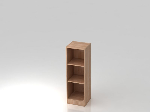 Hammerbacher Regal schmal 3OH mit Sockelblende Nussbaum, 40,6x40x127 cm (BxTxH), V6050/N