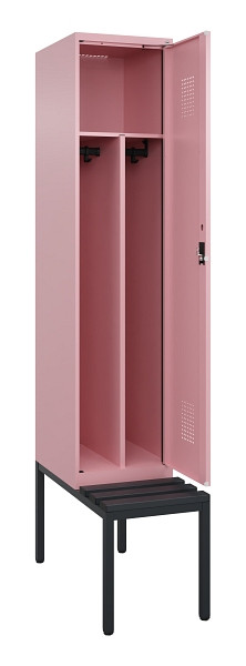 C+P Spind Evolo PLUS, 1 Abteile, 2120x400x815mm, 3015/3015, Haken 4, Zylinderschloss, Sitzfläche Kunststoff, Sitzbank, Trennwand, 0490507-12F S10104