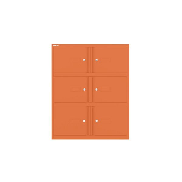 Bisley Essentials Office Locker, Höhe 1000-1024 x Breite 800 x Tiefe 470 mm, 603 orange, YELD0810603