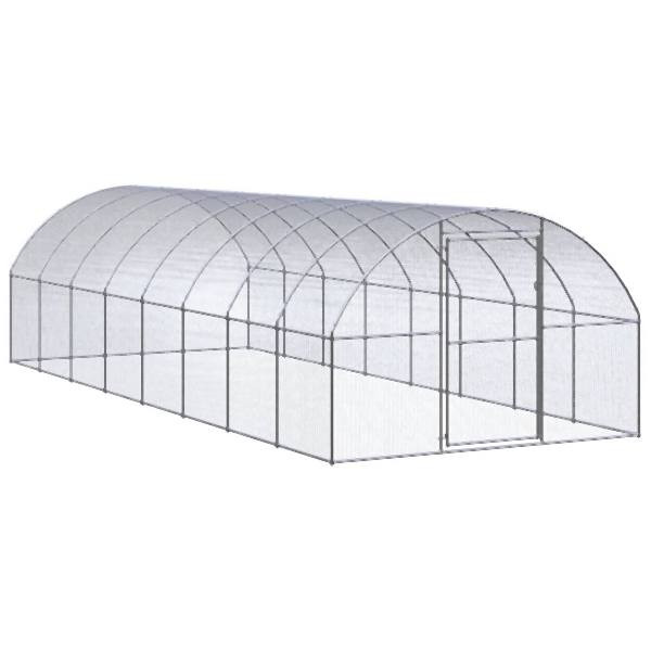 vidaXL Outdoor-Hühnerstall 3x8x2 m Verzinkter Stahl, 3095466