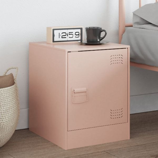 vidaXL Nachttisch Rosa 34,5x39x44 cm Abmessung Stahl, 841609