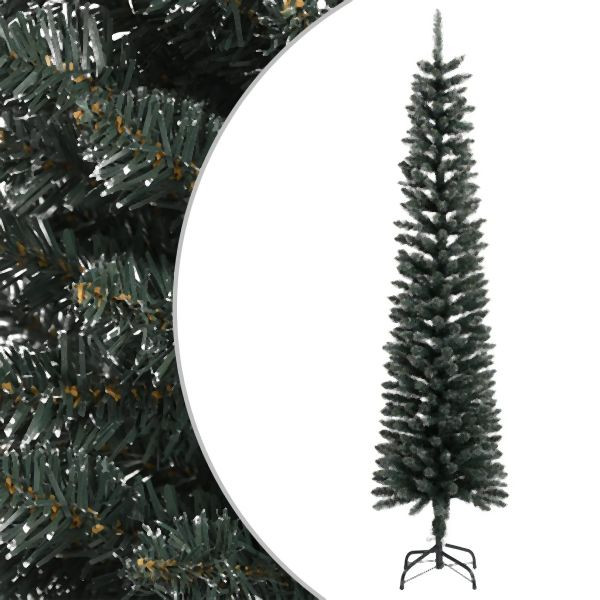 vidaXL Künstlicher Weihnachtsbaum mit Ständer Schlank Grün 240 cm PVC, 345187