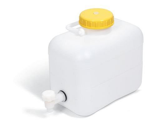 DENIOS Kunststoff - Kanister aus Polyethylen (PE), 10 Liter, inklusive Zapfhahn, 207-398