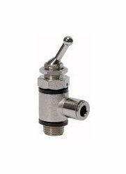 Riegler 3/2-Wege-Kipphebelventil, Druckanschluss ist die Schlauchseite, Anschluss Steckverbindung, 107036