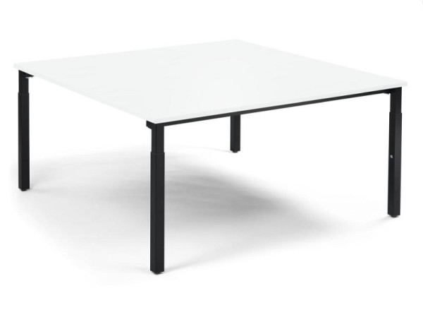 Deskin Konferenztisch System MODUL, Weiß, 1600 x 1600 x 650 mm, Gestell: Schwarz RAL 9005, 349188