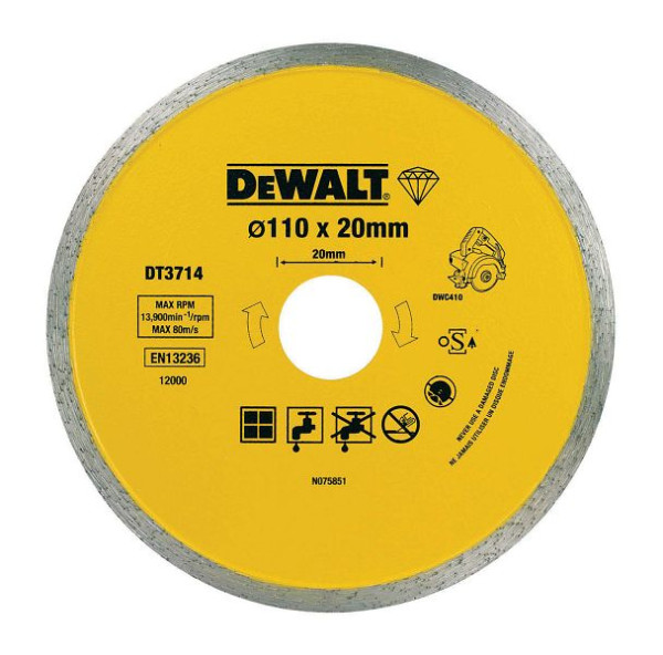 DeWalt Diamanttrennscheibe DWC410 Fliesen 110mm, DT3714-QZ