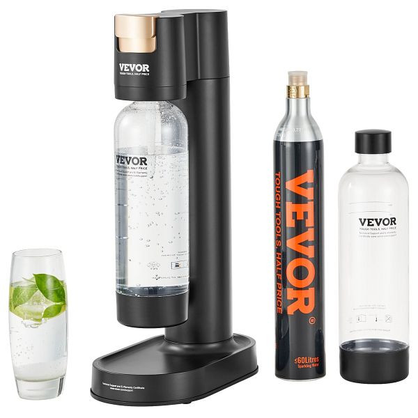 VEVOR Sprudelwassergerät Wassersprudler Soda Maker, Selterswasser-Starter-Set mit 2 Stück BPA-freien 1-Liter-PET-Flaschen, SDSJHCO2QP1LNXGQCV0