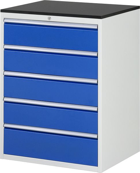 RAU Schubladenschrank Serie 7000, B770xT650xH1030mm, Schubladen: 4xH180, 1xH210mm, Arbeitsplatte melaminharzbeschichtet, 03-XL7.5A-M.11