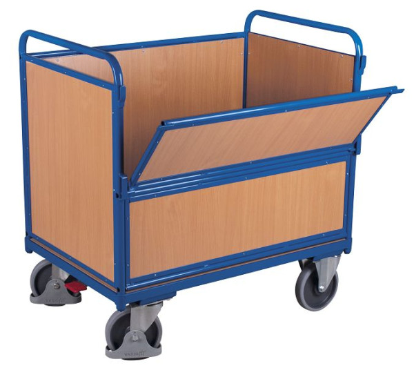 VARIOfit Holzkastenwagen, Ladefläche: 1.000 x 650 mm, RAL 5010 enzianblau, sw-700.406