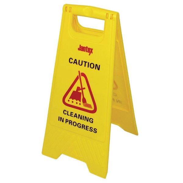 Jantex Warnschild "Cleaning in Progress", 2-seitig bedruckt, freistehend, L433