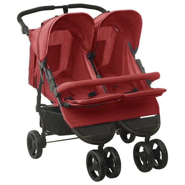 vidaXL Geschwisterwagen Rot Stahl, 10245