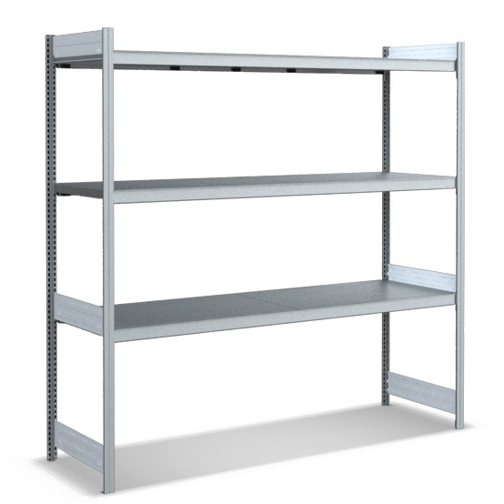 BITO Großfachregal Grundfeld Set /350kg 1999x2066x624 3 Ebenen Fachboden verzinkt, C1255-0020