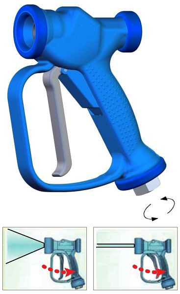 ELMAG Waschpistole RB 35, maximal 80°C, 12 bar, 50 l/min, IG 1/2'mit drehbaren Anschluss (Innenteile: Edelstahl AISI 303), 43330