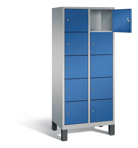 C+P Schließfachschrank Evolo, H1850xB810xT500mm, Farbe: Weißaluminium / Enzianblau, 48010-225 S10087