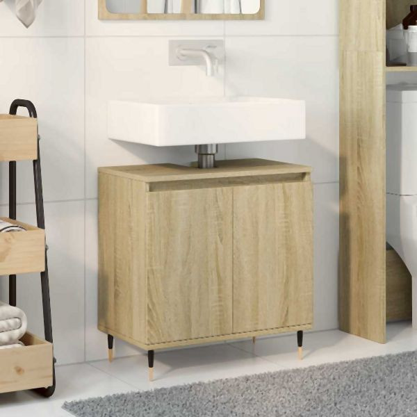 vidaXL Badschrank Sonoma-Eiche 58x33x60 cm Holzwerkstoff, 849673