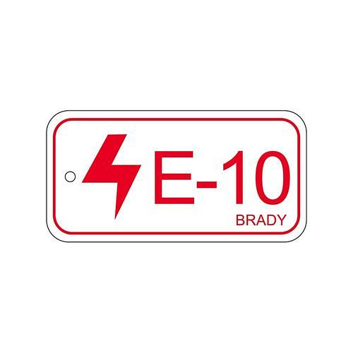 Brady Anhänger für Energiequellen, elektrischer Bereich, Beschriftung E-10, VE: 25 Stück, 311928
