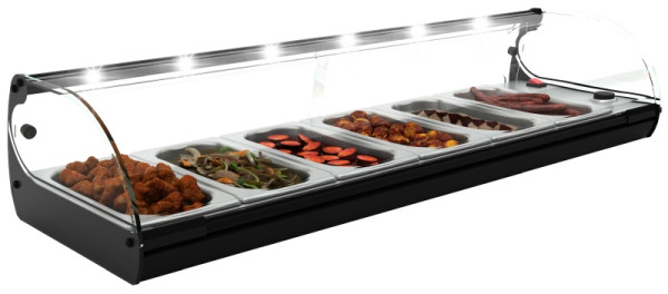 Neumärker Warmhaltevitrine Cristal 6, 6x GN 1/3 x 40 mm, 05-70526BK