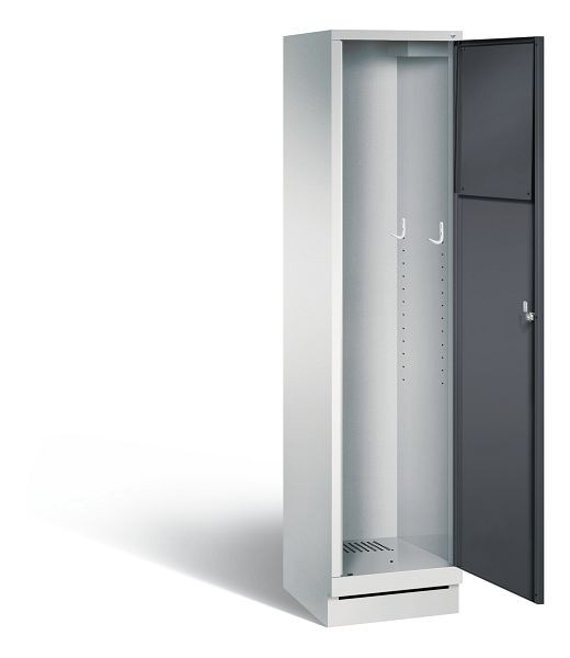 C+P Wäsche-Sammelschrank Evolo, H1800xB420xT500mm, Farbe: Lichtgrau / Schwarzgrau, 48170-210 S10169